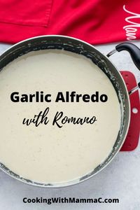 This Garlic Alfredo Sauce with Romano Cheese is the best! It's got a creamy, velvety texture and bold flavor. Plus, it's keto, low-carb and gluten free! #garlicalfredosauce #garlicalfredosaucerecipe #alfredosaucewithromanocheese