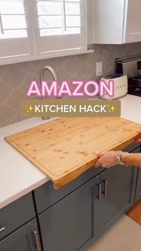 LINK IN BIO TO ORDER ✨     • PREMIUM BAMBOO STOVETOP/SINK COVER  #KITCHENHACK #KITCHENGADGET #KITCHENDECOR #RUSTICKITCHEN