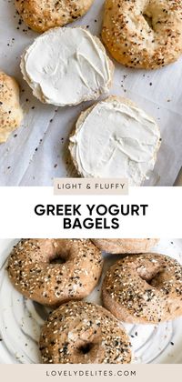 Greek Yogurt Bagels come together in just under 30 minutes and are soft, fluffy and light. Homemade bagel recipe using baking powder, egg, flour, greek yogurt. The greek yogurt makes this a high protein breakfast.