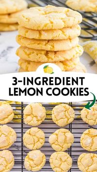 Soft and chewy lemon cake mix cookies are incredibly delicious and super easy to make with just 3 ingredients #LemonCookies #LemonRecipes #CakeMix #EasyCookies #CookieRecipes #3ingredientrecipes