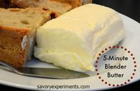 5-Minute Blender Butter Recipe- Butter is SO expensive, make your own! #butter #homemadebutter  #blenderbutter | www.savoryexperiments.com