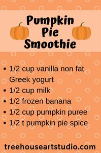 Recipe for a yummy pumpkin pie smoothie using greek yogurt. #smoothierecipes