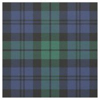 Green and Blue Black Watch Tartan Plaid Holiday Fabric