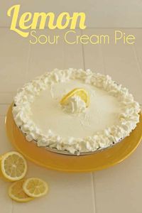 The best lemon sour cream pie you will ever taste. Simple to make, sure to please!