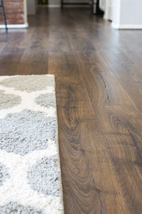 Beautiful Vintage Tobacco Oak Flooring - a gorgeous laminate flooring from Pergo that we've installed in our whole downstairs.