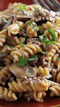 One Pot Ground Beef Stroganoff ~ full of beefy flavor. And there is only one pot to clean up after dinner!