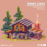 Hey there! Here is a small Spruce Survival Cabin! Build downloads are available for supporters on Patreon