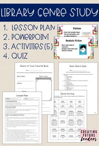 Literary Genre full lesson plan for elementary library/media center classes.