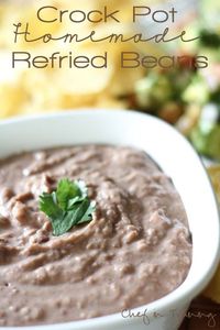 Crock Pot Homemade Refried Beans! Once you try this easy recipe, you will NEVER go back to canned re fried beans again!