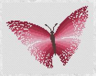 Pink butterfly cross stitch pattern by ClimbingGoatDesigns on Etsy