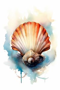 Dive into the enchanting world of the ocean with this exquisite nautical art illustration featuring a mesmerizing clam. Perfect for sea lovers and art enthusiasts alike. 🐚🌊