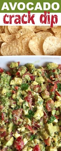 This easy party appetizer is the BEST make ahead dip you will ever make! Serve it up with chips for a simple finger food everyone will love. It's made with avocados, tomatoes, feta and parsley. It's like guacamole but way better! | Listotic.com