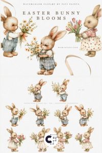 Delight in the whimsy of Easter with our Easter Rabbit Nursery Clipart Bundle – a charming addition to your creative collection! 🐇🎨 Explore adorable watercolor illustrations capturing the playful spirit of Easter rabbits in a nursery theme. 🌈✨ Infuse your designs with the joy of the season. Click for more illustrations and subscribe to Creative Fabrica for a continuous flow of artistic inspiration. 🌟🔗 #EasterClipartBundle #NurseryIllustrations #RabbitArt #CreativeFabrica