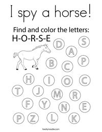 I spy a horse Coloring Page - Twisty Noodle