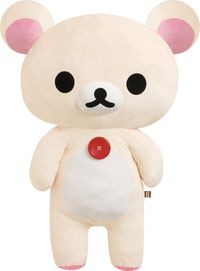 PRICES MAY VARY. San-X Original Rilakkuma Series plush Super soft, premium quality collectible stuffed toy is perfect for cuddling, play or sleep Surface washable for easy care and maintenance 33" tall plush - Jumbo Ages 3+ This San-X Original Authentic Jumbo Korilakkuma plush is made of premium materials for unparalleled softness and is so huggable! This Jumbo sized Korilakkuma plush will always remind you that it's ok to be mischievous at times, be sure Kiiroitori isn't around to scold you for being too mischievous. Who is Korilakkuma? Korilakkuma is a white bear cub, but nobody knows where it came from. Apparently, Korilakkuma was not acquaintances with Rilakkuma, but since there is a red button on its chest, it does not seem like a real bear. Korilakkuma was named by Kiiroitori. Korila