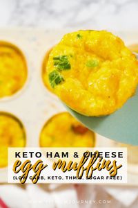 Keto Egg Muffins are a big batch meal prep recipe you can make once and eat during busy mornings all week! These are made using ham and cheese, but the options are endless. Low Carb, Ketogenic, THM:S, Sugar Free, and Grain Free.