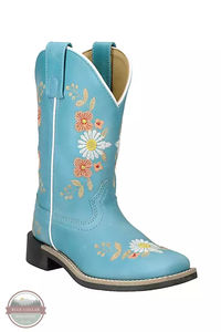 Stylish and durable, the Child's Desert Flower Western Boot in Turquoise by Smoky Mountain is the perfect accessory to any look. With quality leather, double row welt stitch, and steel shank, your little one will have optimal comfort and support from the cushion padded insole and cotton lined foot. Step out in style with this unique 1" block heel boot! #smokymountain #western