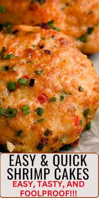 Delicious and easy Shrimp Cakes - crispy on the outside, tender and juicy on the inside. Perfect for appetizers or a light meal.