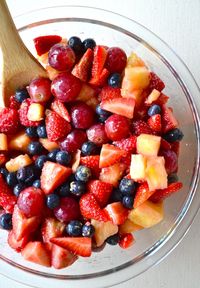 Secret Fruit Salad: The secret is dry vanilla pudding mix. It combines with all the juices from the fruit & makes a scrumptious dressing that coats every bite. People will ask you for the recipe it's so good!