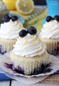 Lemon Blueberry Cupcakes - so moist and easy to make!