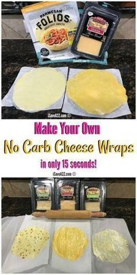 You can make NO CARB Cheese Wraps at home in only 15 seconds!!! Super easy recipe that is low carb and keto friendly! via @isavea2z