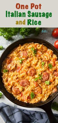 Here's a delicious one-pot dish that's perfect for your weeknight dinner. Italian Sausage and Rice is packed with flavor in every spoonful --- you'll surely ask for seconds!