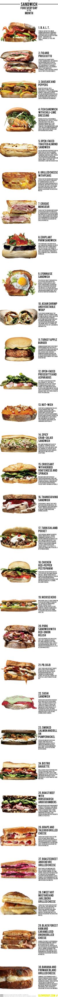 A sandwich for every day of the month