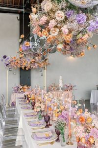 This Peach + Lavender "Retro Chic" Wedding Was A Disco Daydream