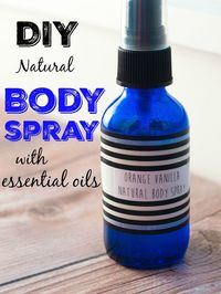 DIY Body Spray with essential oils--Two recipes including this one for Orange Vanilla Body Spray. Such a delicious scent! #essentialoil #natural #bodyspray #diy #recipes