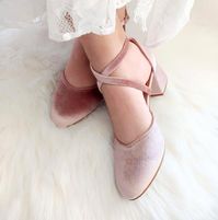 ❣ PRODUCT DESCRIPTION You gonna love our simple & elegant comfortable dusty rose wedding shoes with a cross-front closure strap!! Shoes to create an impeccable wedding image on your special day!!. Light and comfortable, they will allow the bride to whirl in dance, accept congratulations, and communicate with guests without feeling tired. You can wear them daily or they will be perfect for a white, off-white, or pink wedding dress. These velvet blush pumps are great also as bridesmaid shoes.  Classic pointed-toe shoes can be worn on various occasions with many different outfits. Wedding shoes you'll want to wear again after the big day!! For this pair of velvet medium-heel shoes, we use the finest leather and the most comfortable shoe shape. We use a manufactured durable sole so that you ca