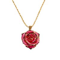 PRICES MAY VARY. PINK PERFECTION: Our coral Pink Perfection Eternal Necklace speaks volumes without saying a word. Multi-toned in pink hues, this treasure really shows off for your loved one. 24k GOLD NECKLACE: Our showstopping real rose 24k gold pendant necklace and chain is a stunning piece in the Eternal Rose jewelry collection. Eternal Rose is the gold-standard in one-of-a-kind 24k gold rose jewelry and gift items, and we are proud to be unmatched in the quality and presentation of our produ