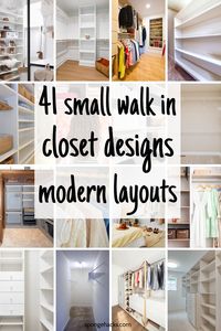 Get these amazing and genius small walk-in closet designs and layouts that are modern. For small apartments and small home with small bedrooms.