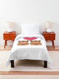 "Happy Teddy Bear Day, Cute Brown Bears, Valentines bear & Valentine week gift ideas" Comforter for Sale by haRexia | Redbubble