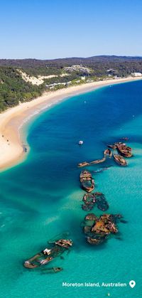 Moreton Island liegt 40 Kilometer vor der Küste von Brisbane und gilt als "Brisbanes bestgehütetes Geheimnis". Besonders beliebt auf Moreton Island ist das Schnorcheln in den gigantischen Tangalooma Schiffswracks, die in den 1960er Jahren absichtlich versenkt wurden, um als Wellenbrecher zu fungieren.