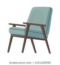 Chair cute furniture armchair and seat pouf design in furnished apartment interior illustration of business office-chair or easy-chair isolated on white background, vector, cartoon style vector Royalty free images stock