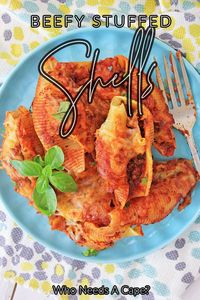 Beefy Stuffed Shells is a family pleasing comfort meal that's great for weeknight dinner. Loaded with flavor this casserole is delicious.