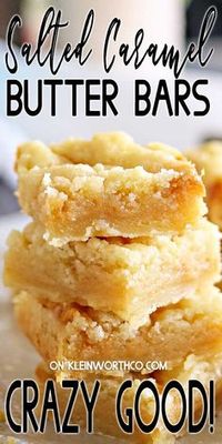 Yummy Bar Recipes are back with these Salted Caramel Butter Bars. Delicious salted caramel in these rich butter bars is positively delightful.