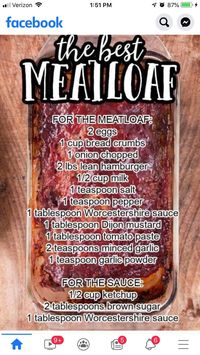 Pin by Nancy Mandeville Hood on Main Dishes | Beef meatloaf recipes, Recipes, Good meatloaf recipe