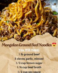 Quick Recipes | Mongolian Ground Beef Noodles 😍 | Facebook