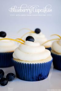 These looks so light and fresh: Lemon Blueberry Cupcake Recipe