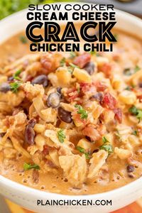 Slow Cooker Cream Cheese Crack Chicken Chili - Plain Chicken