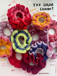 Crochet scrunchies #crochet #crochetinspiration #crocheting #scrunchies #hairaccessoriesheadbands #hair #handmade #corvi #crafts #inspo #instagram #instastory