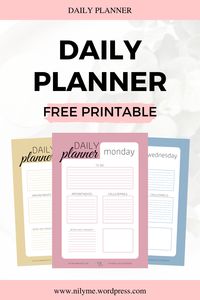 Do you ever feel like the day is in charge of you? Organize your way out of it with this 7 day FREE printable planner | Plan your week in style with these gorgeous daily planner printables for free! | Printable Daily Planner | Printable Download Free PDF