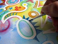 How to use watercolor pencils and masking fluid to create abstract art