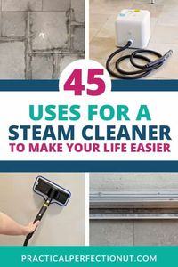 Ever wonder if a steam cleaner would be worth the money? Here are 45 different ways that you can clean your home with a steam cleaner that will make your life easier! #cleaningtip #cleaninghack #cleaning #cleaningtool #steam #steamcleaner