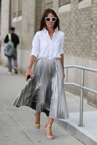 Metallic Pleated Skirt.