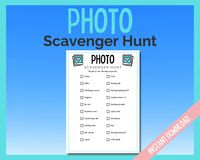 "What a great idea for a party, Kids, Tweens and Teens will love this Digital Download Photo Scavenger Hunt game. Ideal for entertainment at a sleepover or slumber party, 12th, 13th, 14th, 15th, 16th Birthday parties or youth group. Print off and play straight away. Take a photo of everything asked on the sheet and get 1 point for everything you got a photo of. The person with the most points wins. Included: A4 PDF printable US Letter size 8.5\"x11 PDF printable ---------------------------------