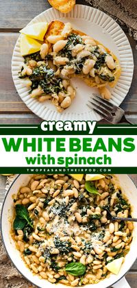 This simple white bean skillet is easy to make, satisfying, and so comforting. Serve with crusty bread for a quick and easy meal!