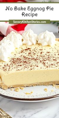 Want to impress your friends and family with a stunning holiday dessert? This No Bake Eggnog Pie Recipe is a delightful addition to your Christmas Desserts collection! It’s easy to make and full of festive flavors. Pin it now to create a memorable treat this holiday season!