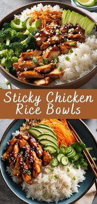 Sticky Chicken Rice Bowls Recipe | Cheff Recipes